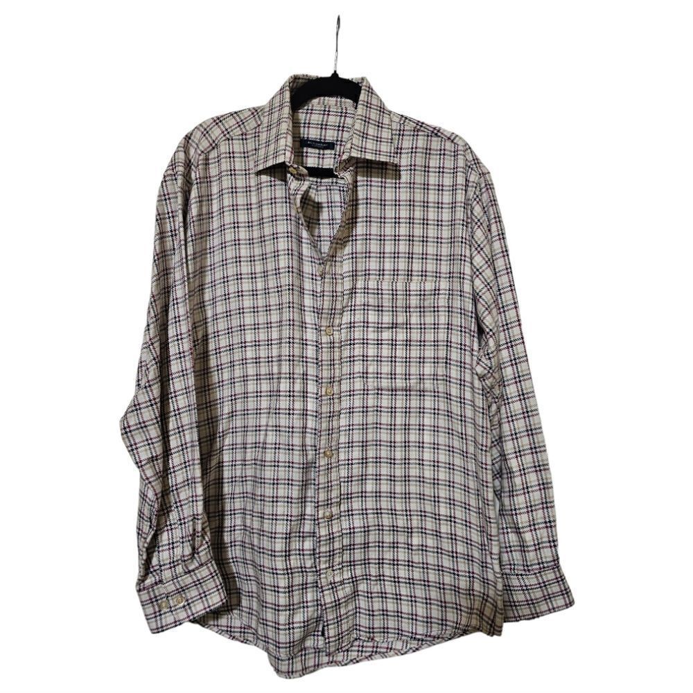 BURBERRY LONDON Mens Checkered Dress Shirt - Size Medium